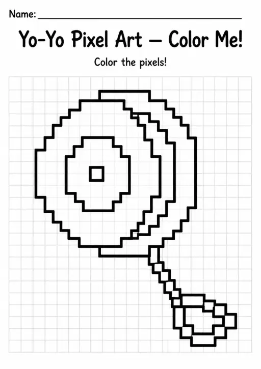 Yo-Yo Pixel Art Coloring Page