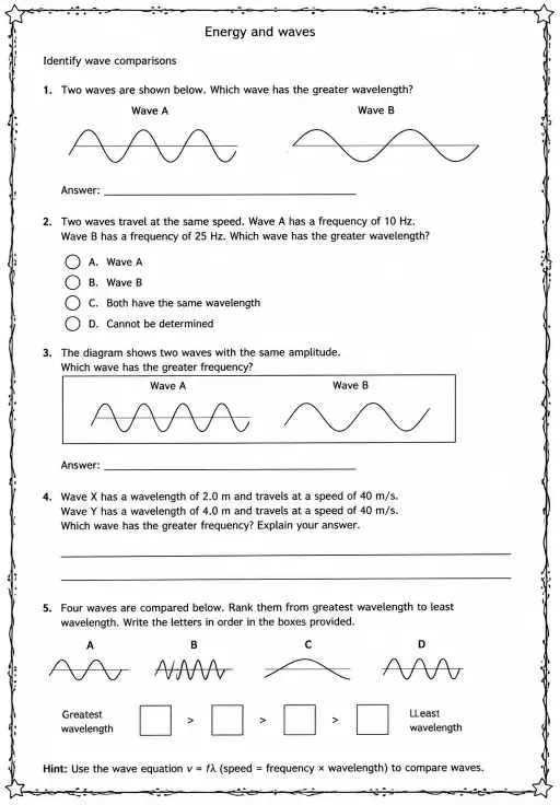 Identify wave comparisons