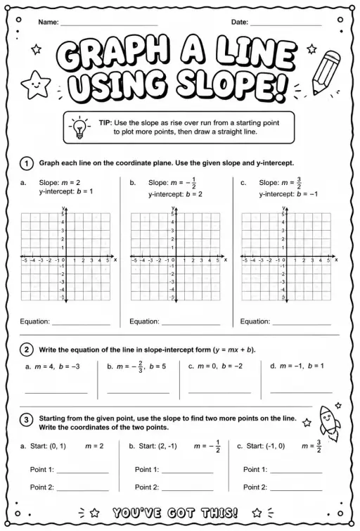 Graph a line using slope
