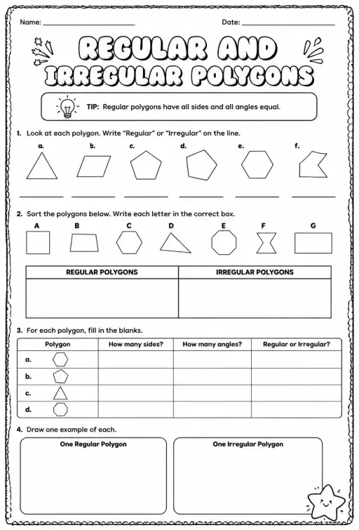 Regular and irregular polygons