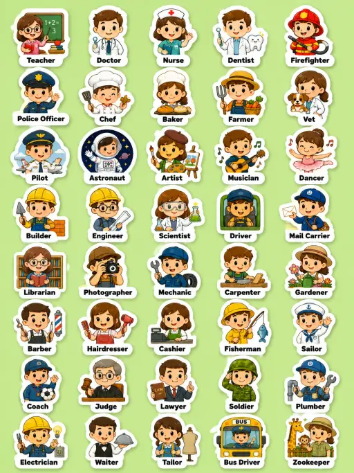 Jobs Printable Sticker Sheet