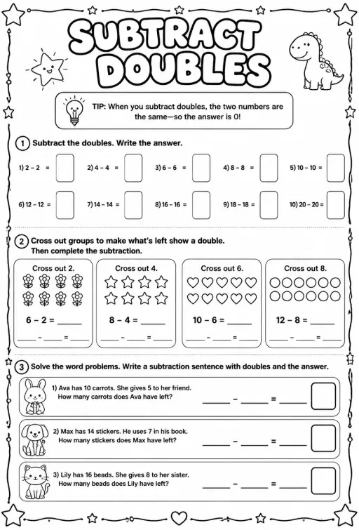 Subtract doubles