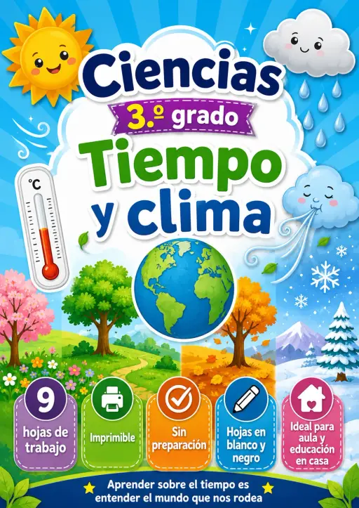3.º grado - Tiempo y clima - Paquete de ciencias en español
