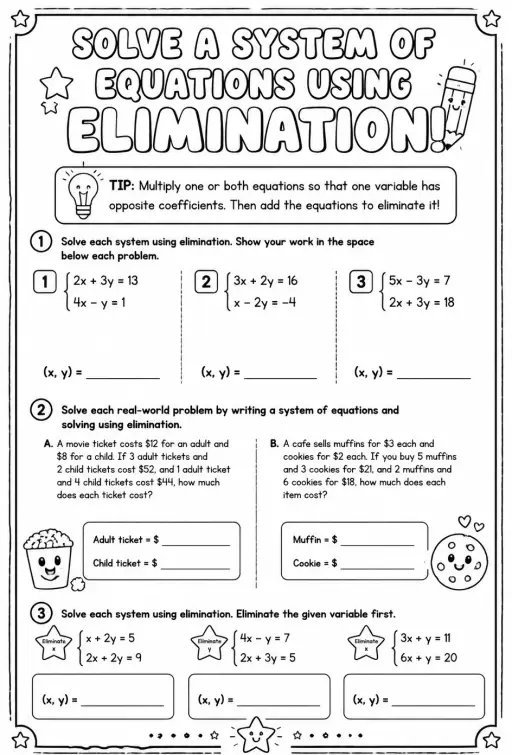 Solve a system of equations using elimination