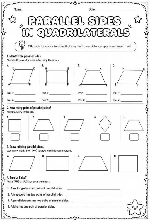 Parallel sides in quadrilaterals