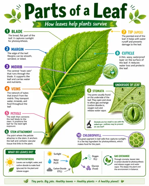 Parts of a Leaf Infographic
