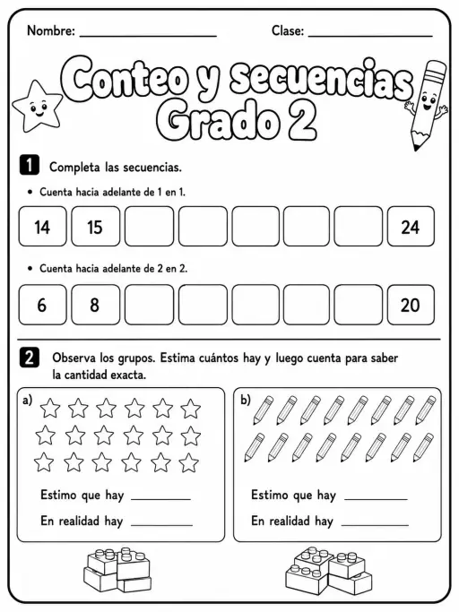 2.º grado - patrones y secuencias - Paquete de fichas