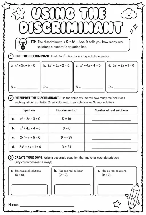 Using the discriminant