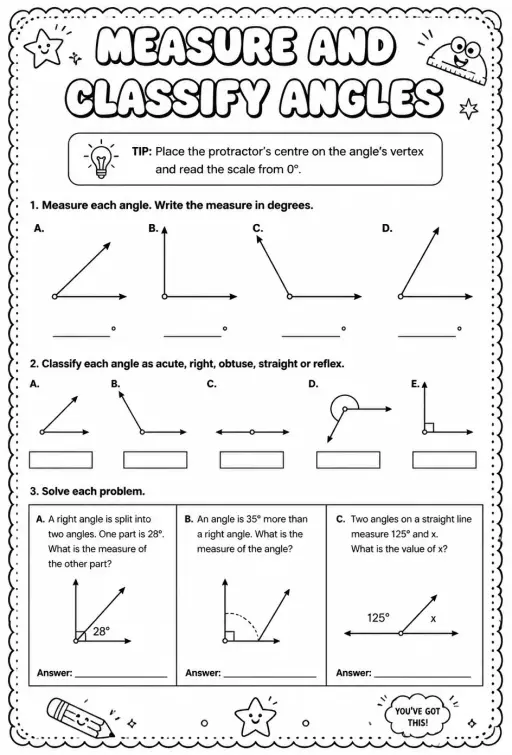 Measure and classify angles