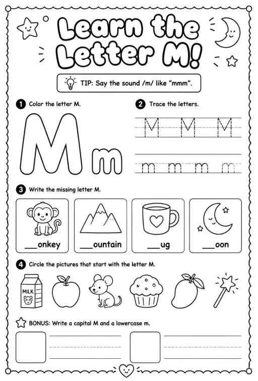 Learn the letter M