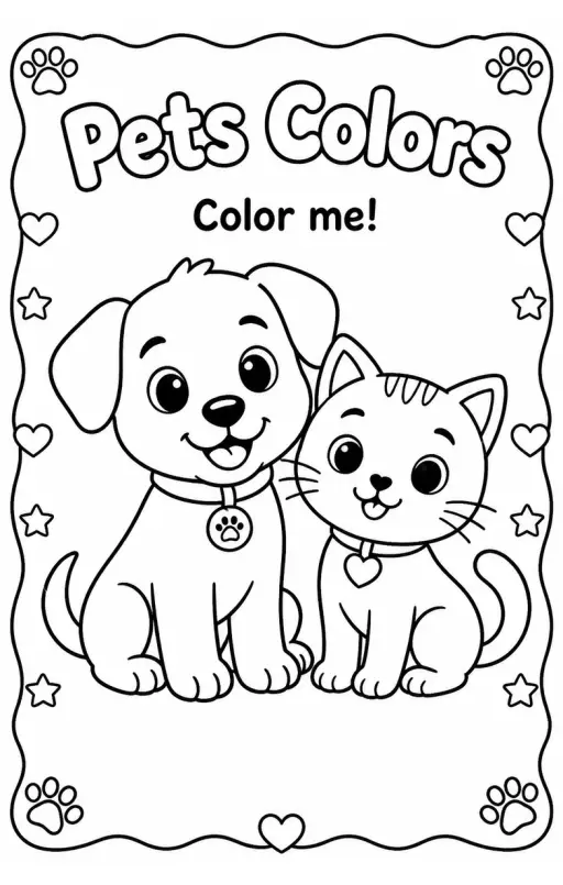 Pets Colors Coloring Page