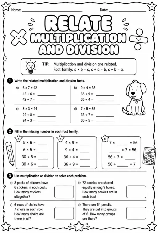 Relate multiplication and division