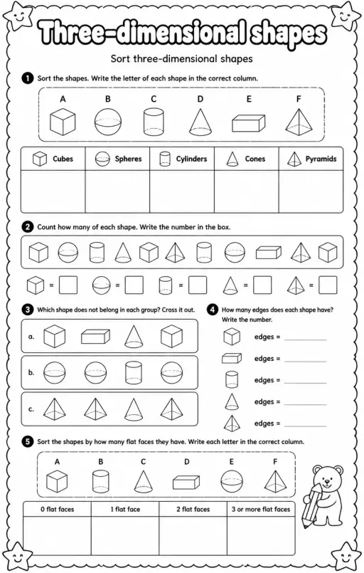 Sort three-dimensional shapes