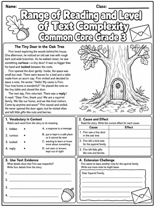 Range of Reading and Level of Text Complexity Common Core Grade 3
