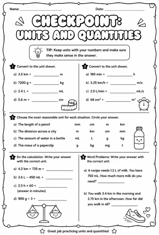 Checkpoint: Units and quantities