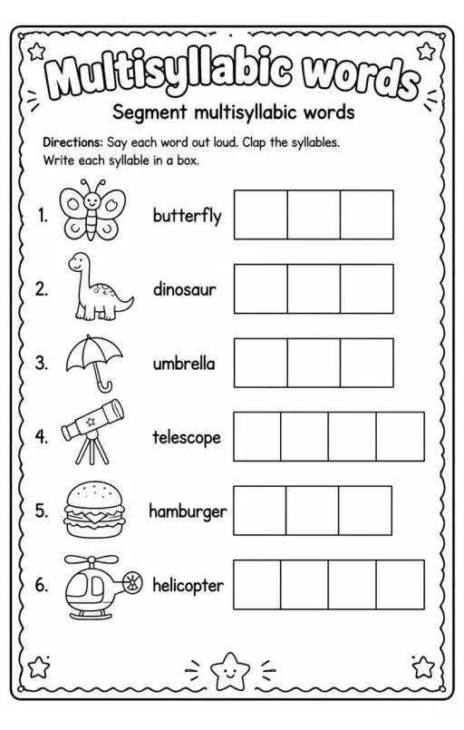 Segment multisyllabic words