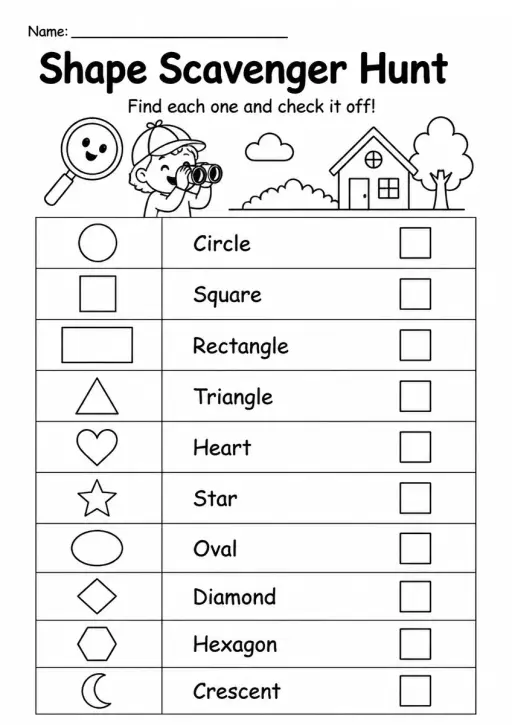 Shape Scavenger Hunt — Grade 1