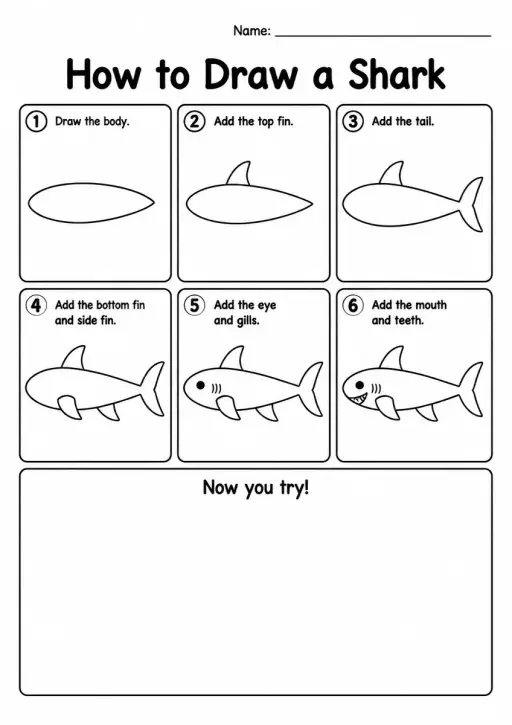 How to Draw a Shark — Grade 2