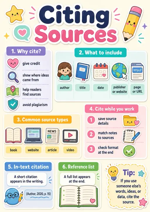 Citing Sources Research Infographic