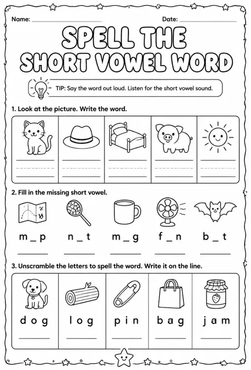 Spell the short vowel word