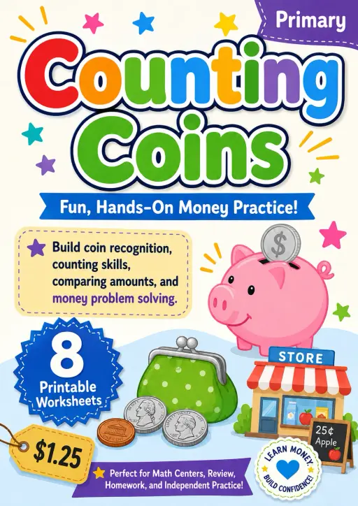 Counting Coins Worksheet Pack