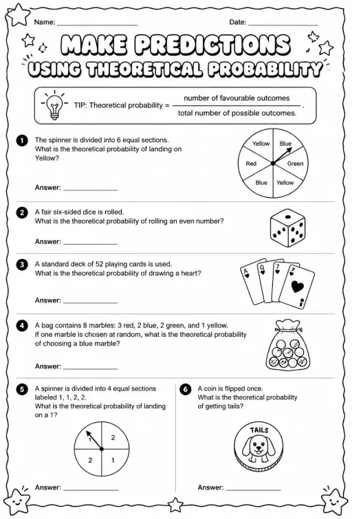 Make predictions using theoretical probability
