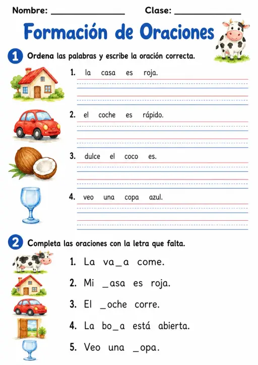 Spanish Letter C Phonics Worksheets Pack