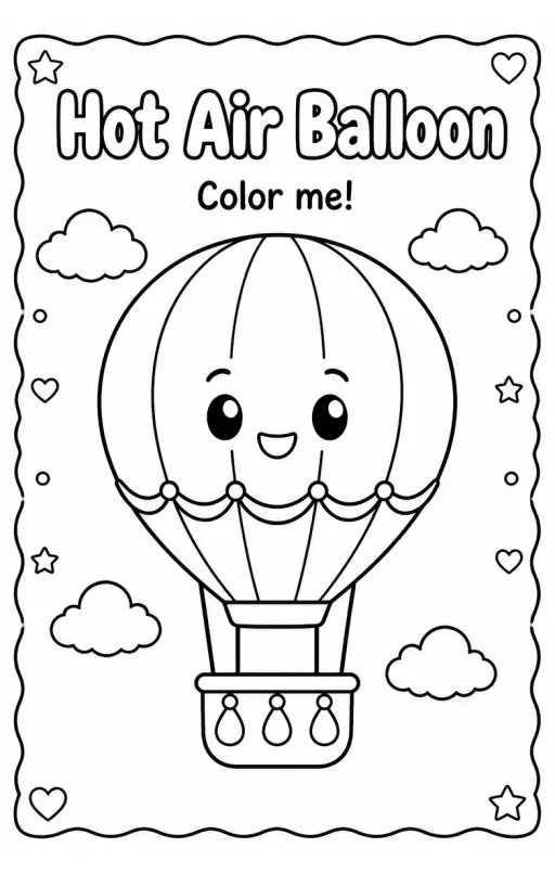 Hot Air Balloon Coloring Pages