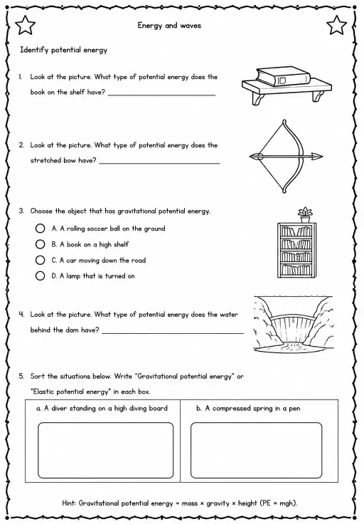 Identify potential energy