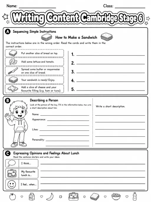 Writing Content Cambridge Stage 6