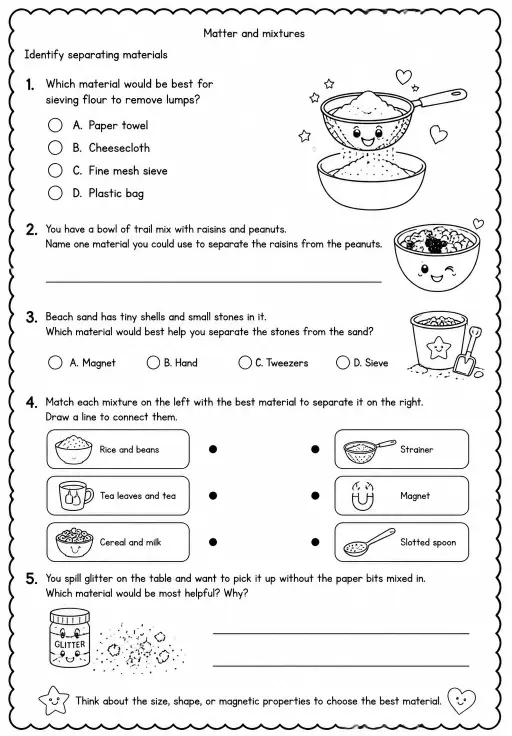 Identify separating materials