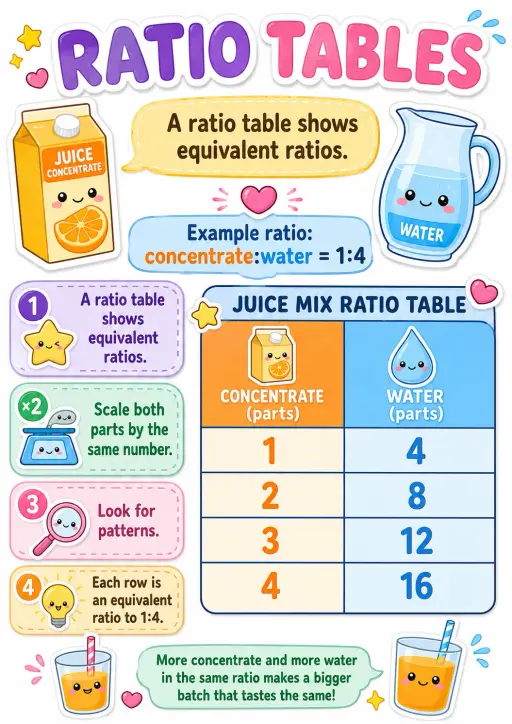 Ratio Tables Ratios Infographic