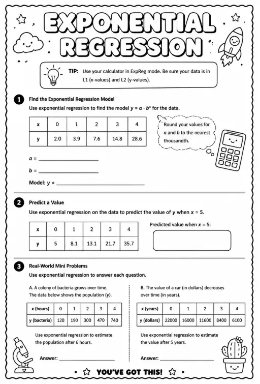 Exponential regression