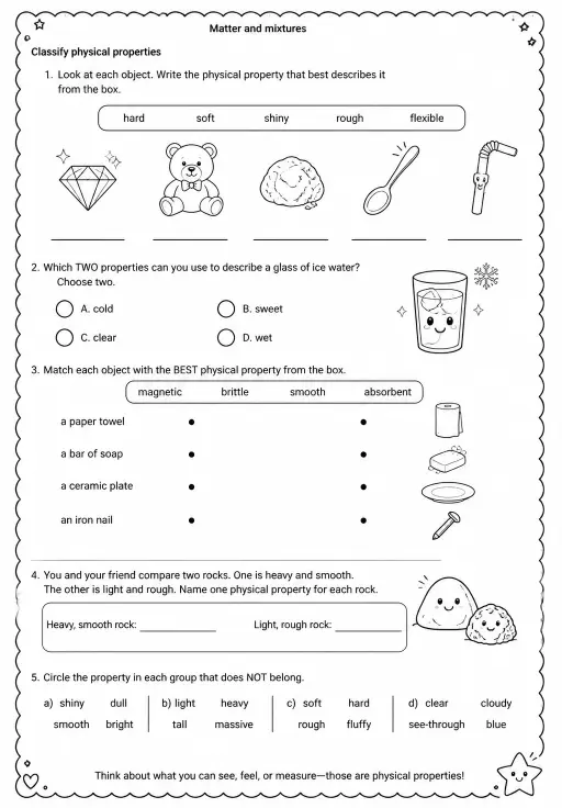 Classify physical properties