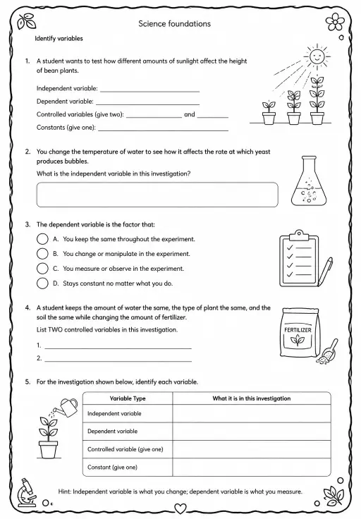 Identify variables