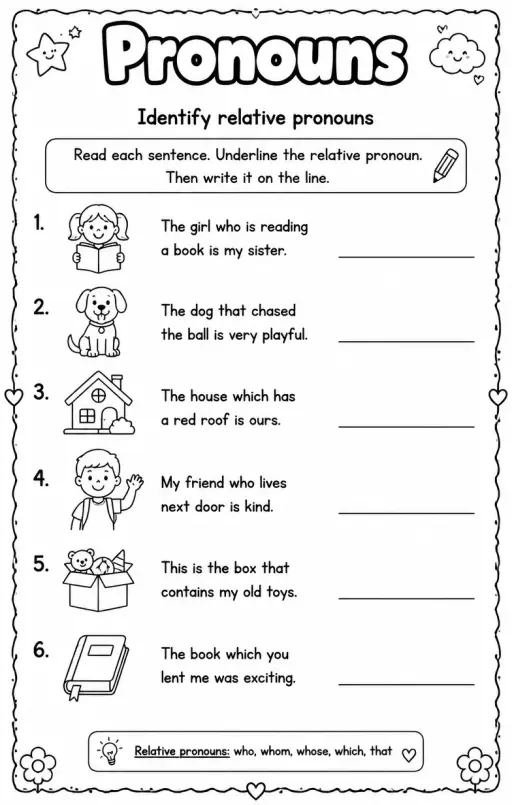 Identify relative pronouns