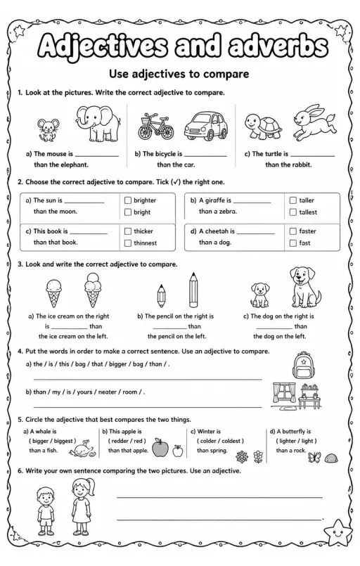Use adjectives to compare