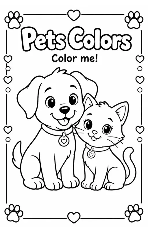 Pets Colors Coloring Page