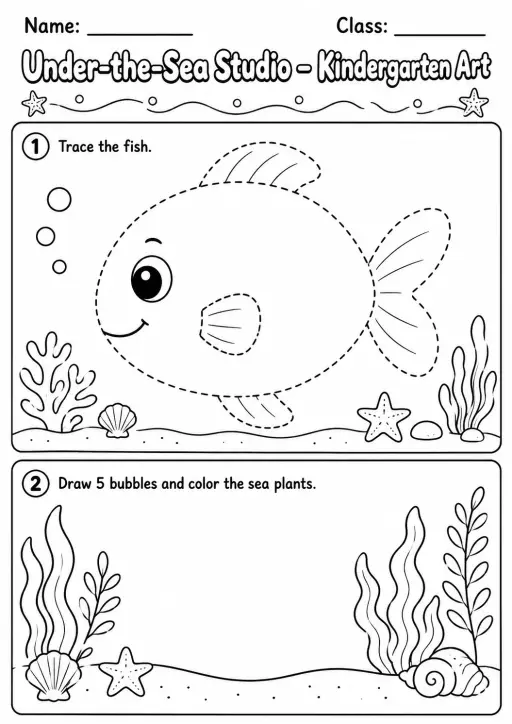 Under the Sea Studio Art Worksheet Pack