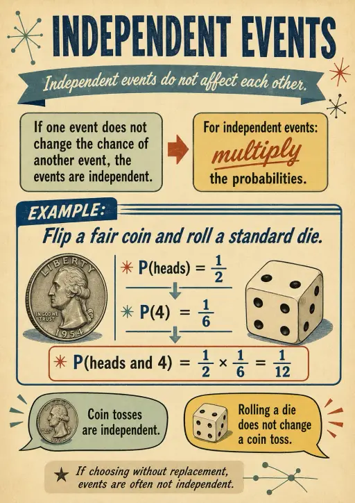 Independent events Probability Infographic