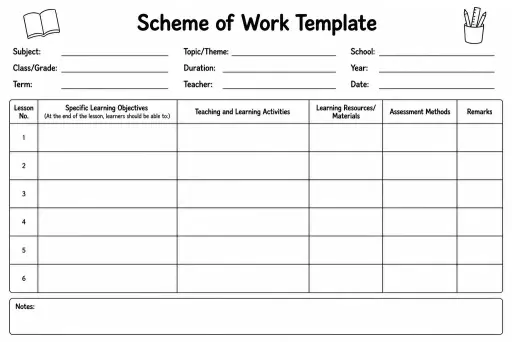 Scheme of Work Template