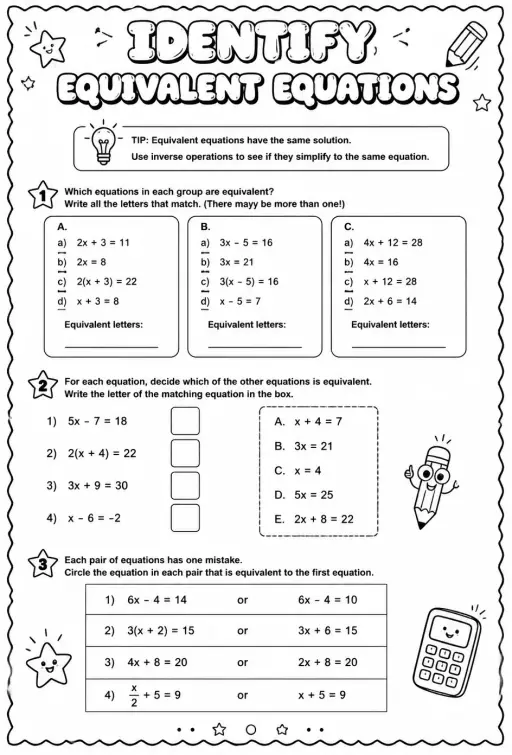 Identify equivalent equations