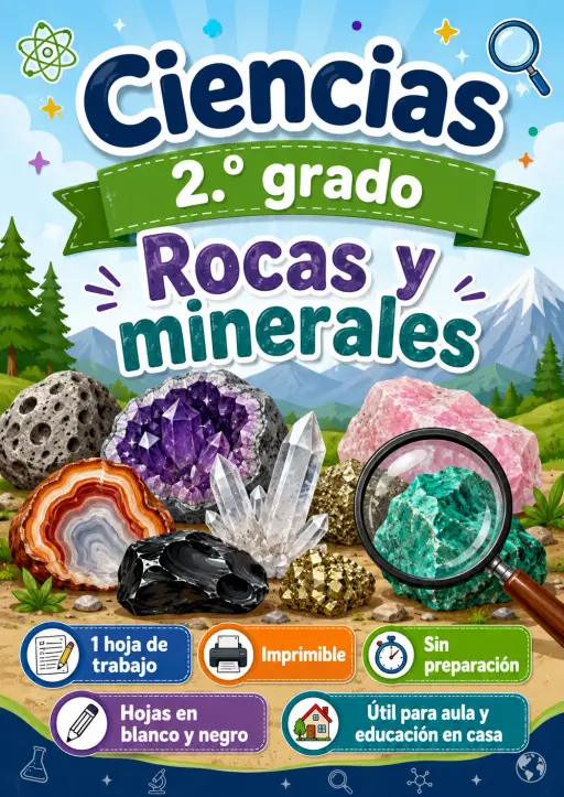 2.º grado - Rocas y minerales - Paquete de ciencias en español
