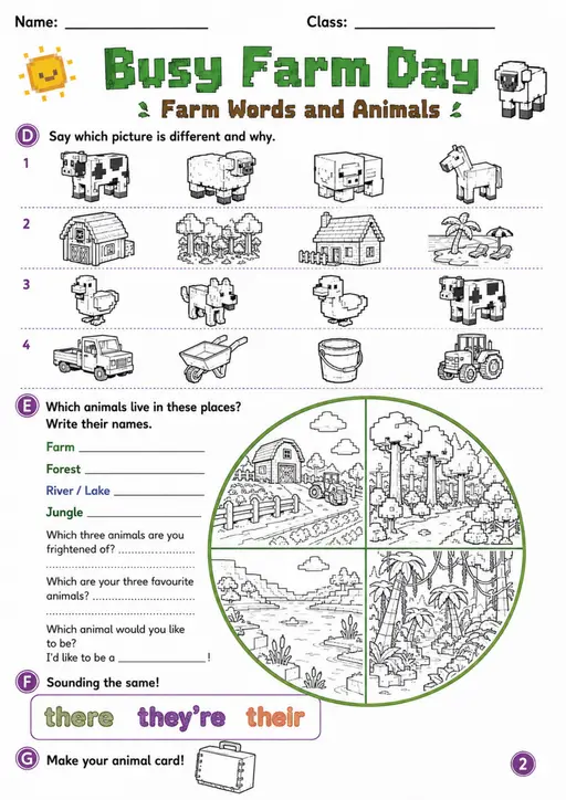 Cambridge MOVERS - Busy Farm Day - Practice 2 | Free Worksheet