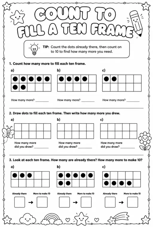Count to fill a ten frame