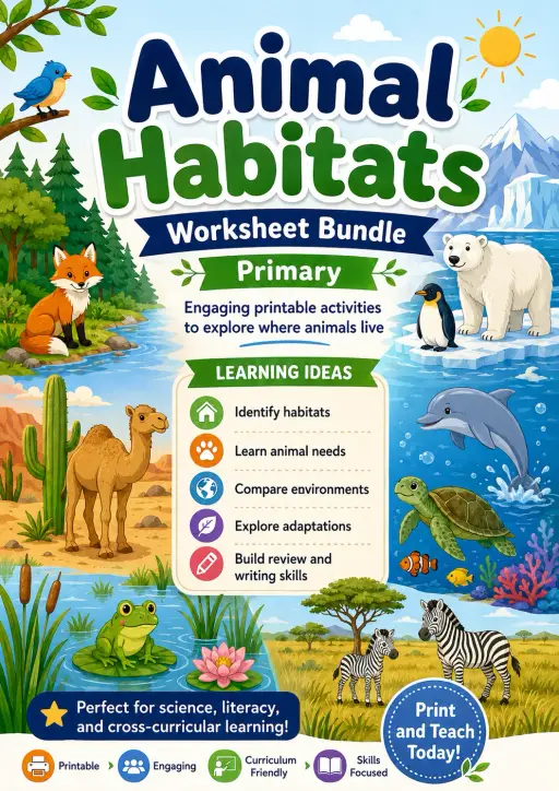 Animal Habitats Worksheet Pack