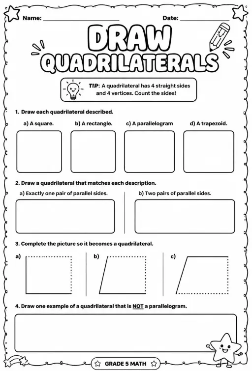 Draw quadrilaterals