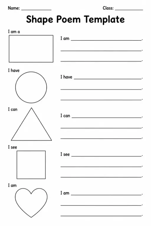 Shape Poem Template