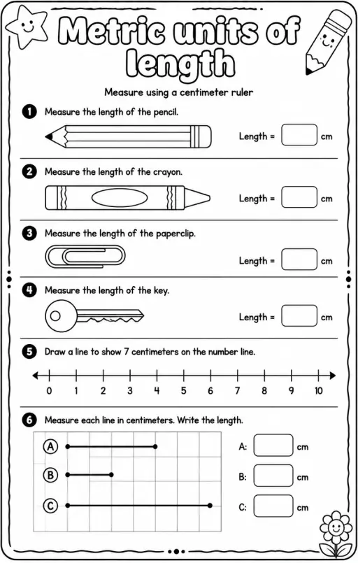 Measure using a centimeter ruler
