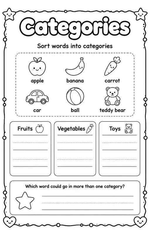 Sort words into categories